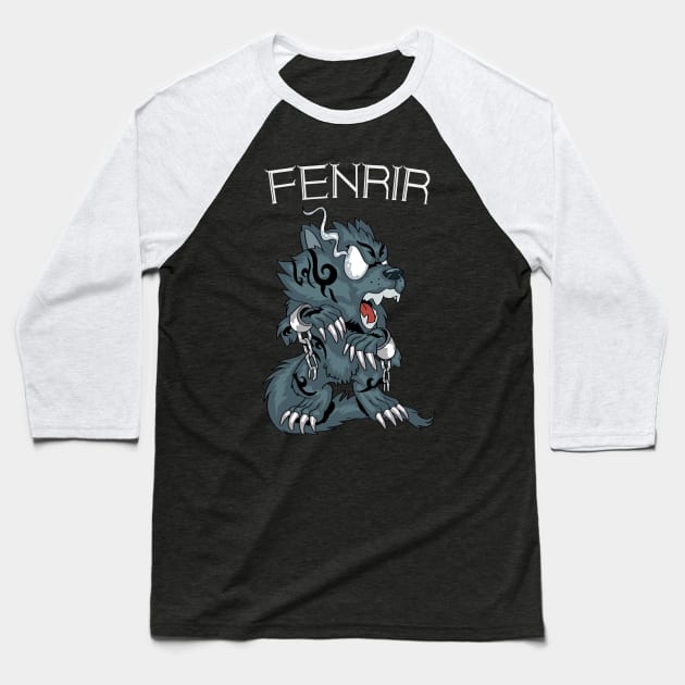 Fury of the Wolf: Fenrir the Destroyer Baseball T-Shirt by Holymayo Tee